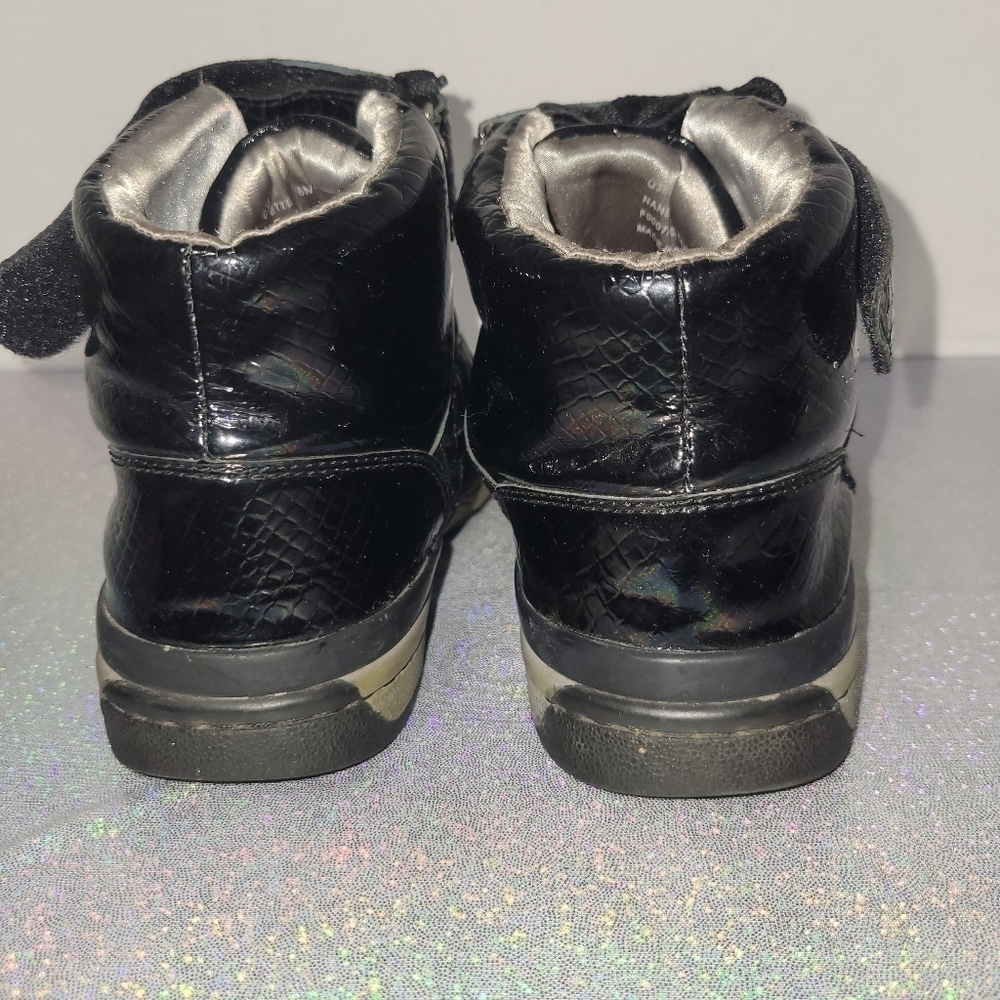 Y2k Coach Nanette High Top Sneakers Cs Monogram Black Patent Leather sz:8 - Picture 5 of 9
